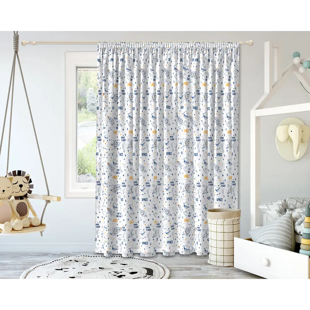Штора на ленте Галактика 160x260 см цвет синий 89100782 STLM-2174676 GARDEN  - Вид №5