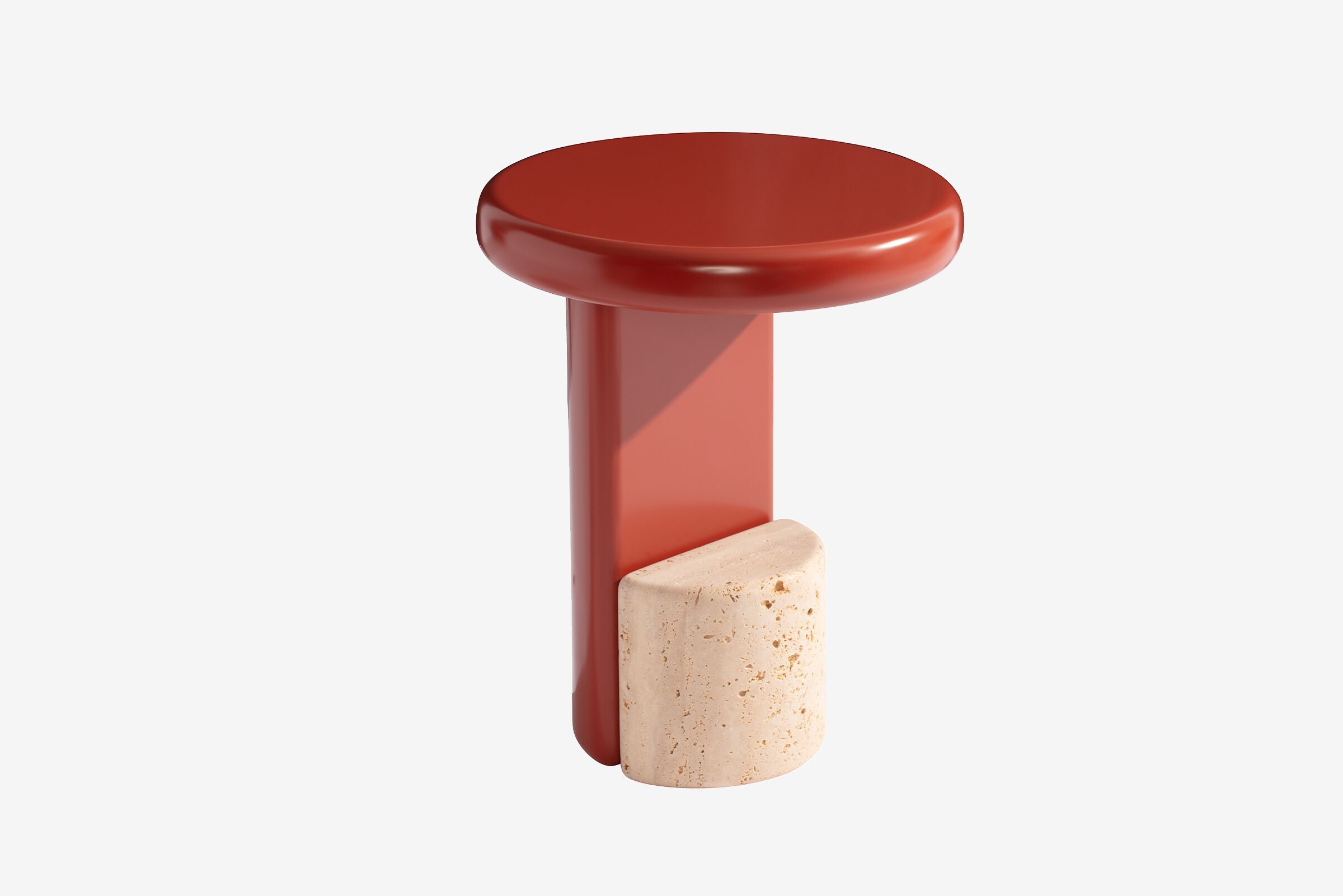 Круглый журнальный столик из дерева и натурального камня Carpanese Home Rising ARCH-00111776 - Вид №4