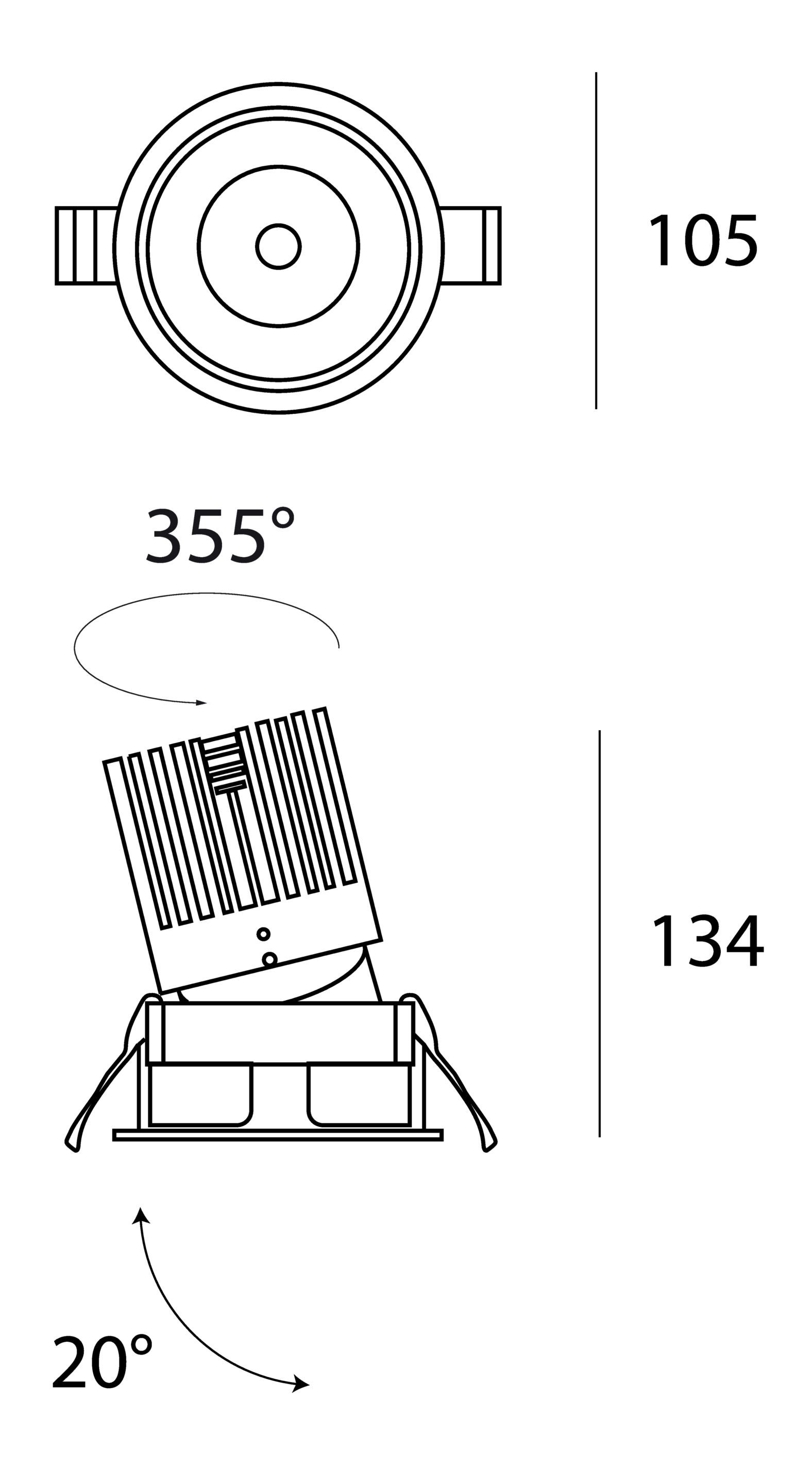 Алюминиевый утопленный регулируемый светодиодный прожектор Lucifero's Best ARCH-00056494 - Вид №12