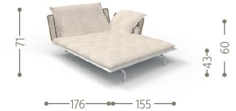 Talenti Садовый диван из ткани с шезлонгом Cruise alu sun-id-1512485 - Вид №13