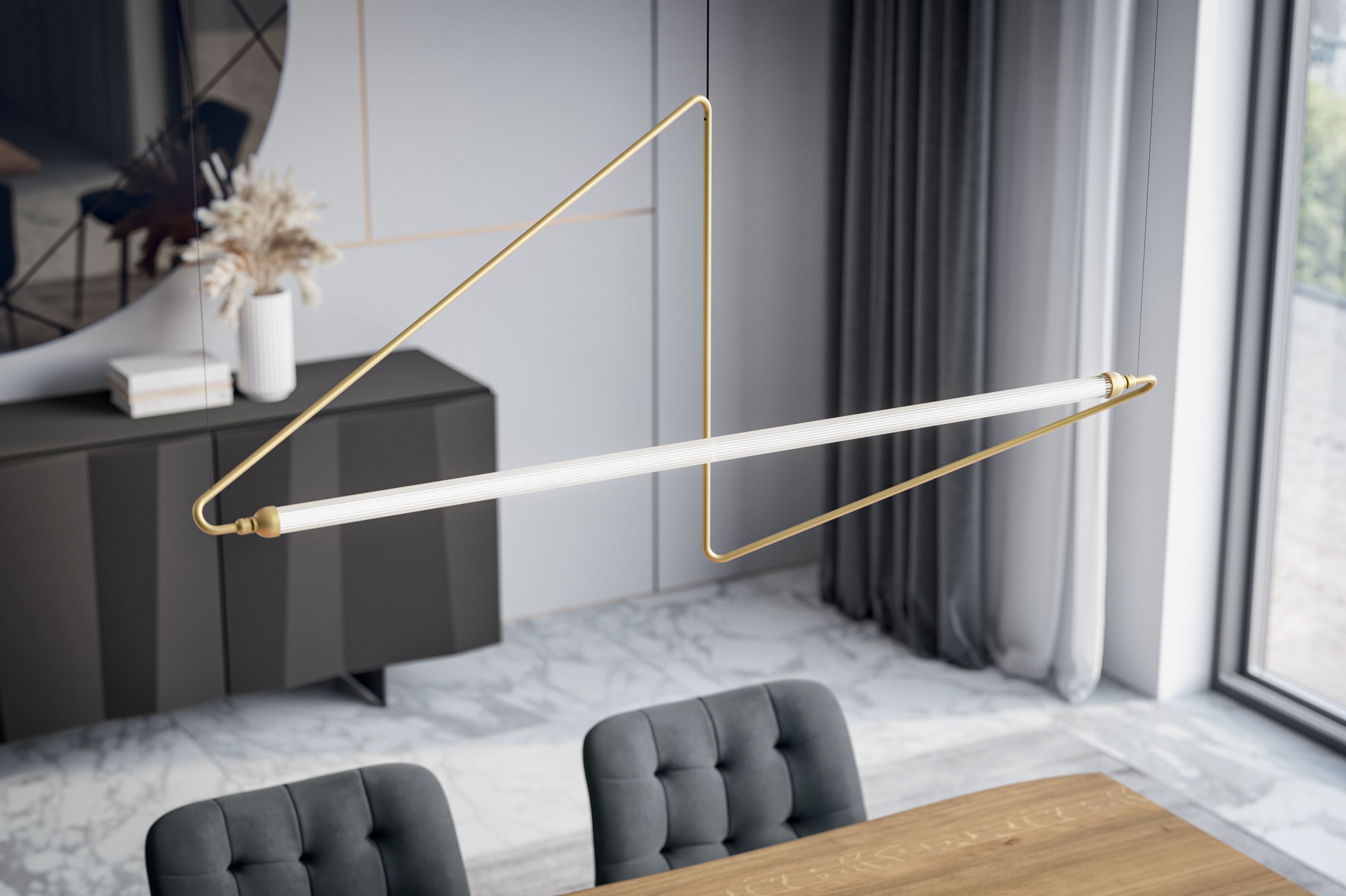 Стеклянный и металлический подвесной светильник Bontempi Casa ASTRA ARCH-00048899 - Вид №1