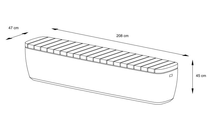 Скамейка из бетона и красного дерева без спинки Kremen ARCH-00031731 - Вид №20