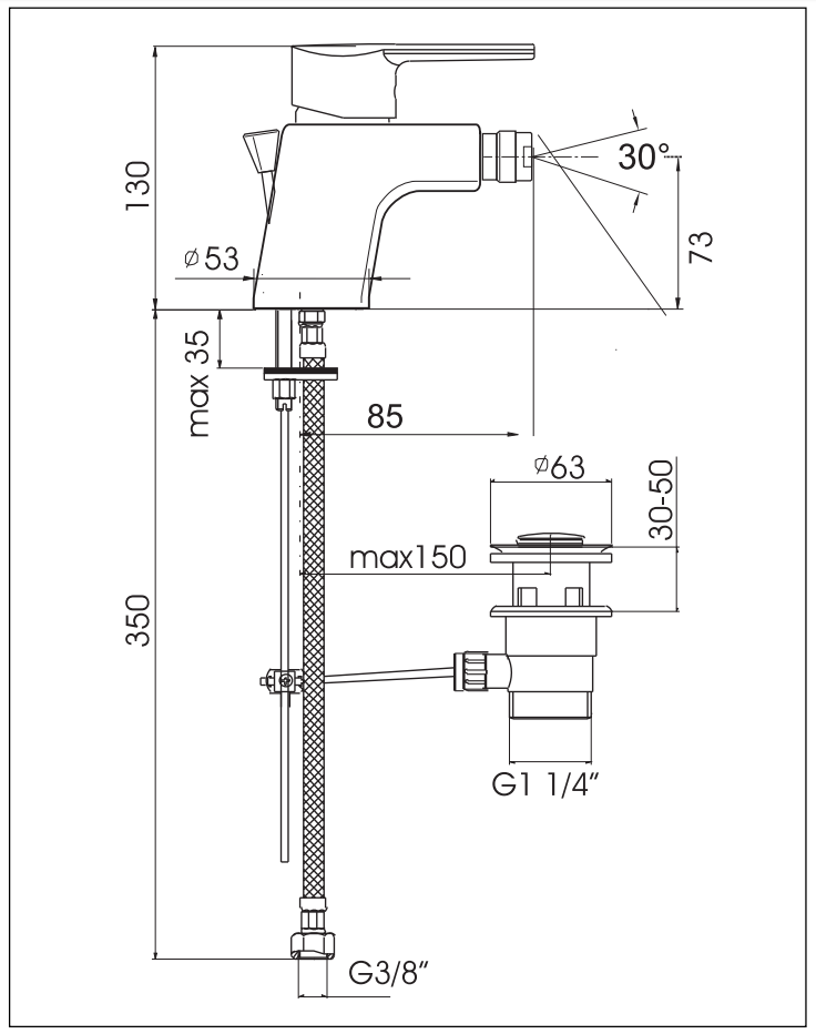 Смеситель для биде Kaja Signum 41220-С 41220С - Вид №1