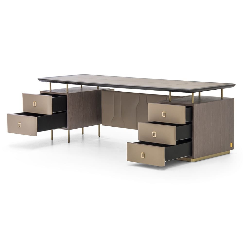 Кожаный исполнительный стол с ящиками Formitalia Panamera ARCH-00130661 - Вид №7