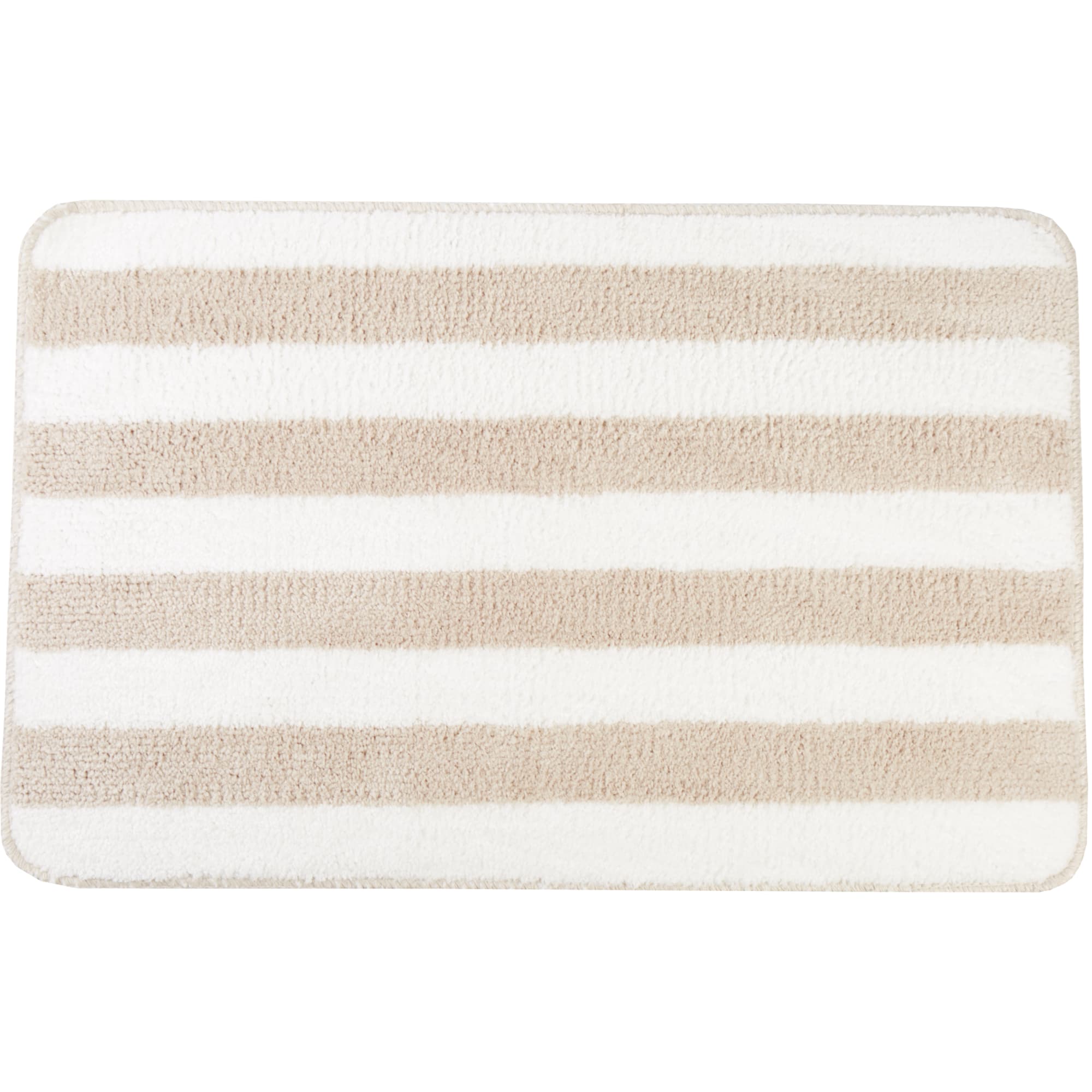 82392198 Коврик для ванной комнаты 45x70 см цвет бежевый/белый Passo Santreyd 