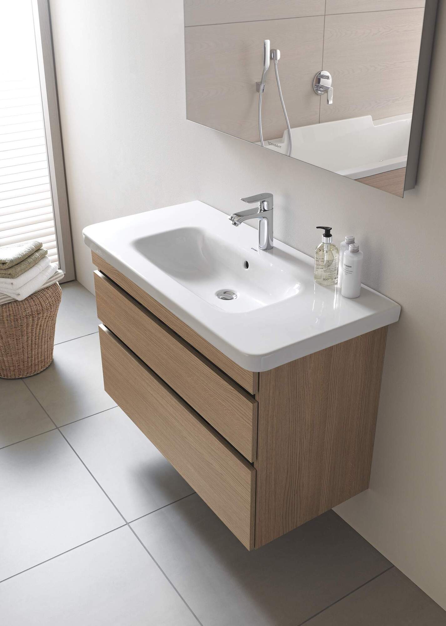 DS649505151 Тумбочка подвесная DuraStyle #DS6495 1130 x 448 мм Сосна коричневая, декор Duravit - Вид №3