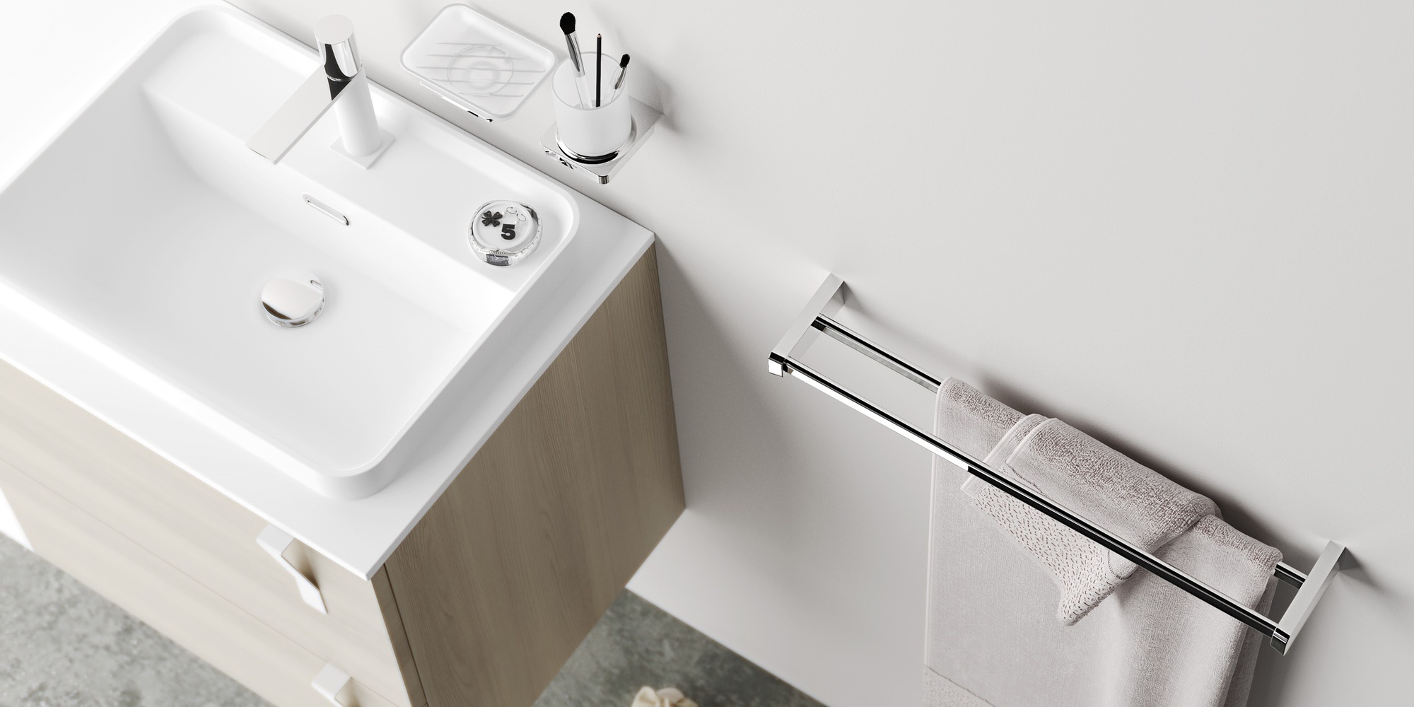 Sonia Полотенцедержатель двойной 900 мм настенный S6-Zen Хром 164448 - Вид №1