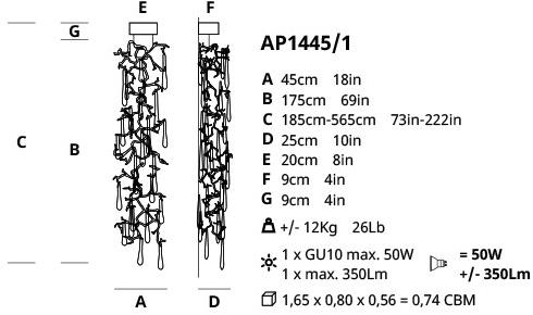 Serip Бра из бронзы ручной работы Aqua Ap1445/1 - Вид №1