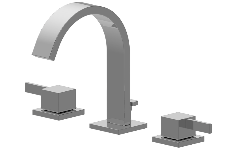 E-6260-C12B Three-hole bidet mixer with manual pop-up waste GRAFF Qubic