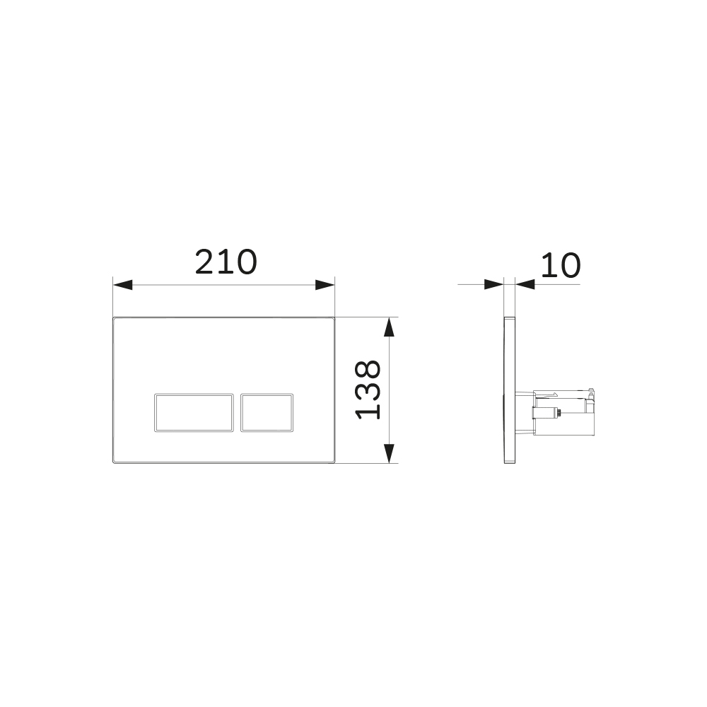 I047031 клавиша для инсталляции пневматическая пластик матовый никель AM.PM Pro S  - Вид №1