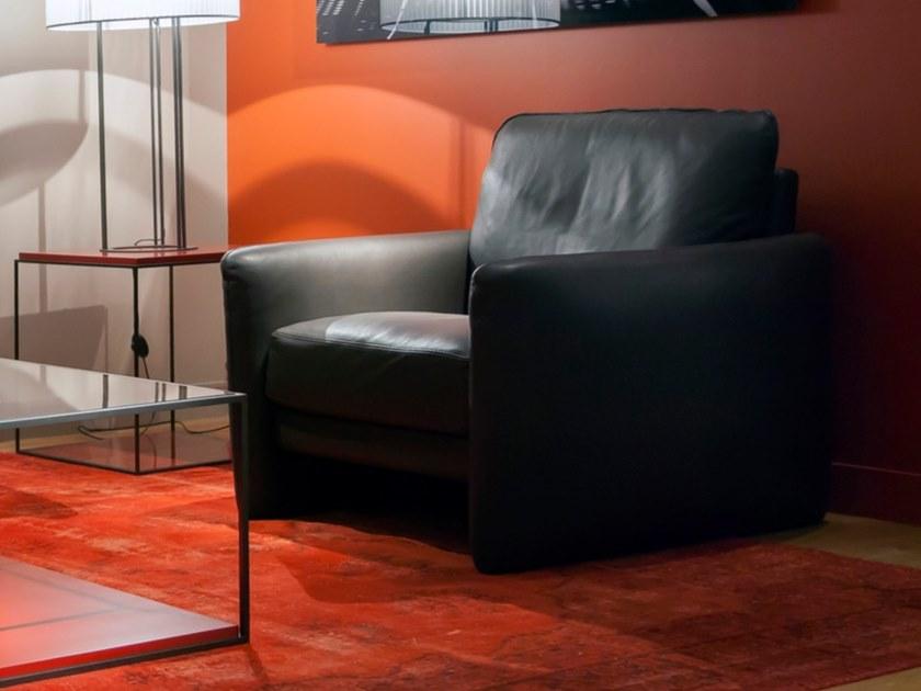 Duvivier Canapés Кожаное кресло с салазками и подлокотниками Prado Pradxd11 - Вид №1