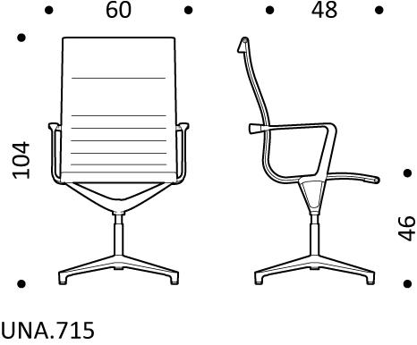 ICF Поворотный офисный стул из ткани с 4 спицами и подлокотниками Una chair sun-id-1416073 - Вид №2