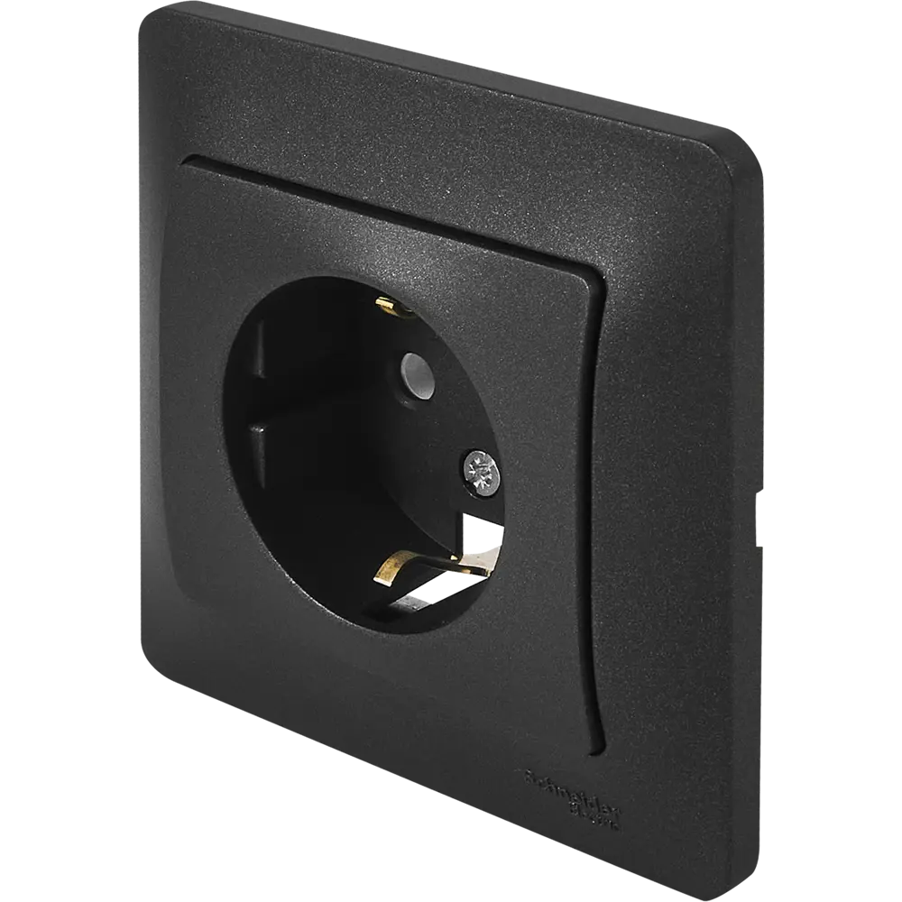 Schneider Electric Glossa — розетка скрытого монтажа с заземлением в антраците 86710181 STLM-0070798 - Вид №1