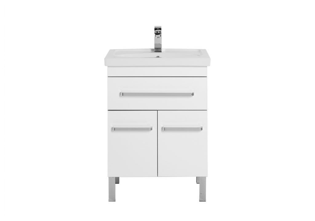 Тумба под раковину Aquanet Сиена 60 белый (напольный 1 ящик 2 дверцы) sun-id-275437 - Вид №2