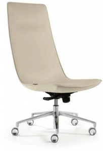 Quinti Sedute Поворотное кожаное кресло Executive с 5-ю спицами и колесами Amelie