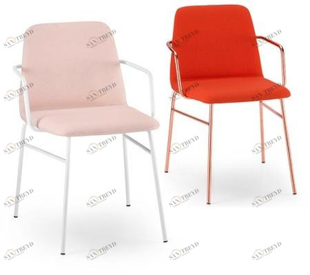 TrabA' Стул из ткани с подлокотниками Bardot 0034-met-tu-cb