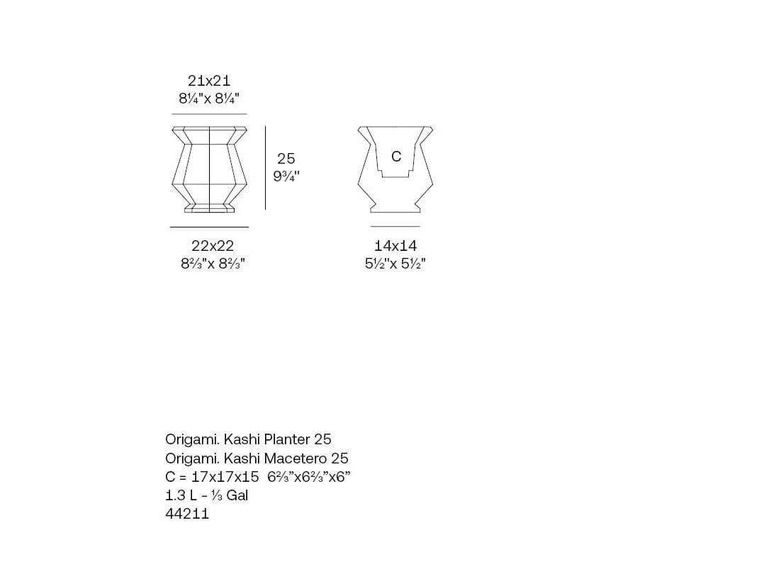 Садовый горшок Vondom оригами ARCH-00061407 - Вид №3