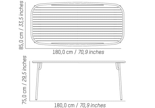 Алюминиевый прямоугольный садовый стол с порошковым покрытием In Stock Petite Friture ARCH-00101661 - Вид №2