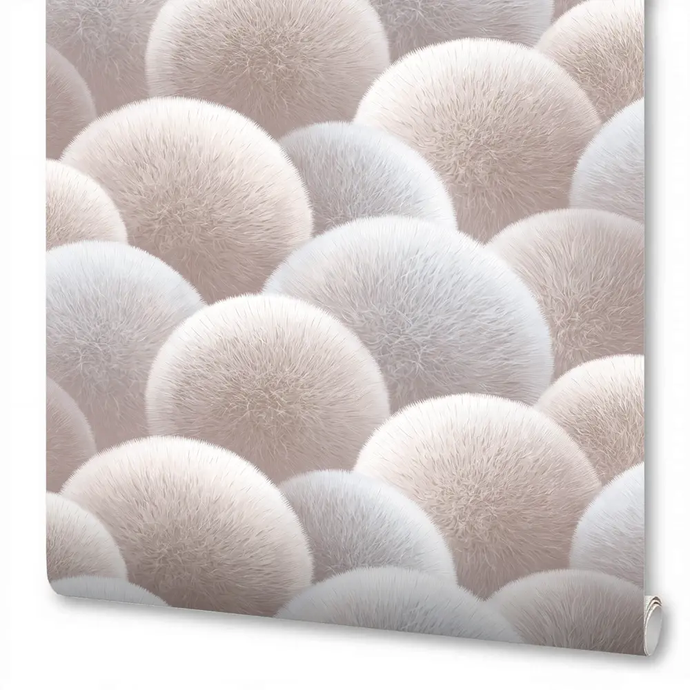 Флизелиновые обои Anturage Puff бежевые с рельефной текстурой 89366737