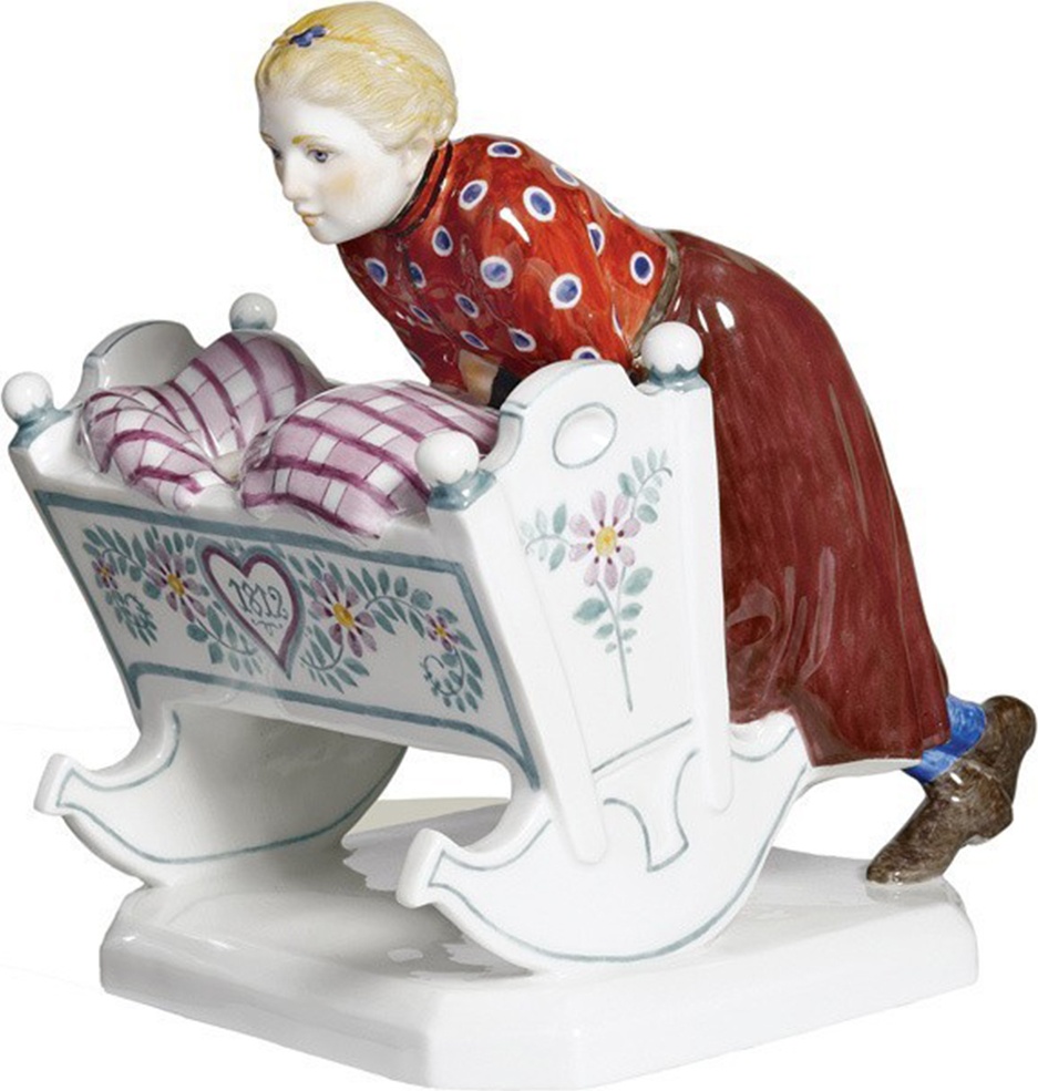 88171 Meissen Фигурка 14,5см "Девочка в колыбели" (Юлиус Конрад Хеншель, 1905г.) Фарфор 