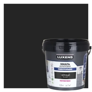 Универсальная эмаль LUXENS черная полуматовая 0,9 кг 89345652