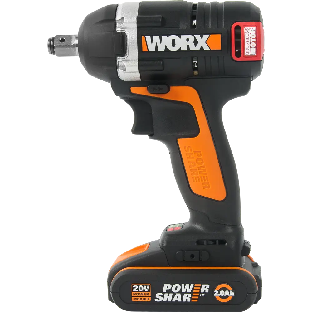 Гайковерт бесщеточный ударный Worx WX279, 20 В Li-ion 2x2 Ач, 300 Нм STLM-2176203 - Вид №1