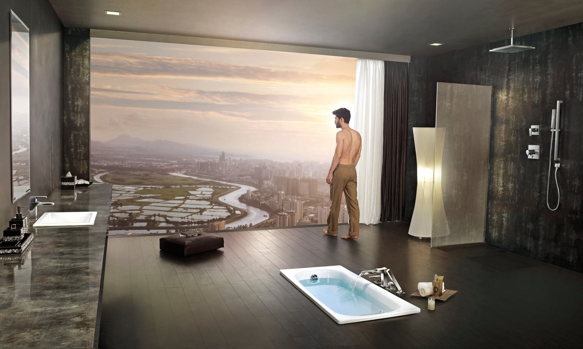 Римская отделка для ванны с изливом и ручным душем Delta Faucet Ara T4768-BL - Вид №2