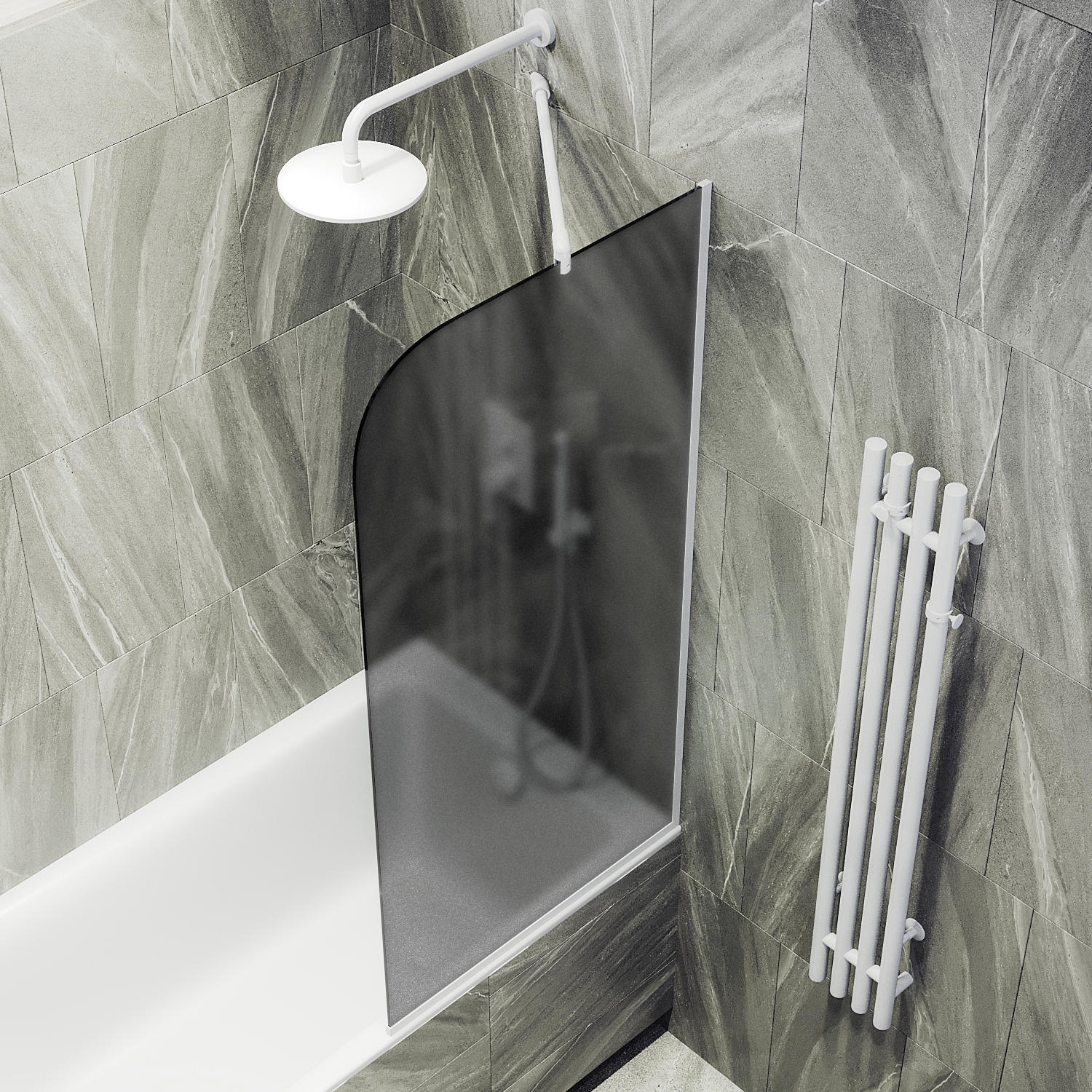 Шторка для ванны в узком профиле ST-153-1у Public Steel