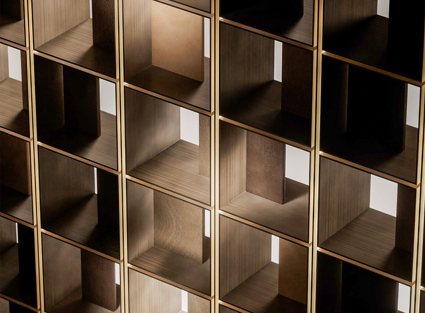 Модульный алюминиевый книжный шкаф с освещением Visionnaire C-SQUARE ARCH-00102125 - Вид №6