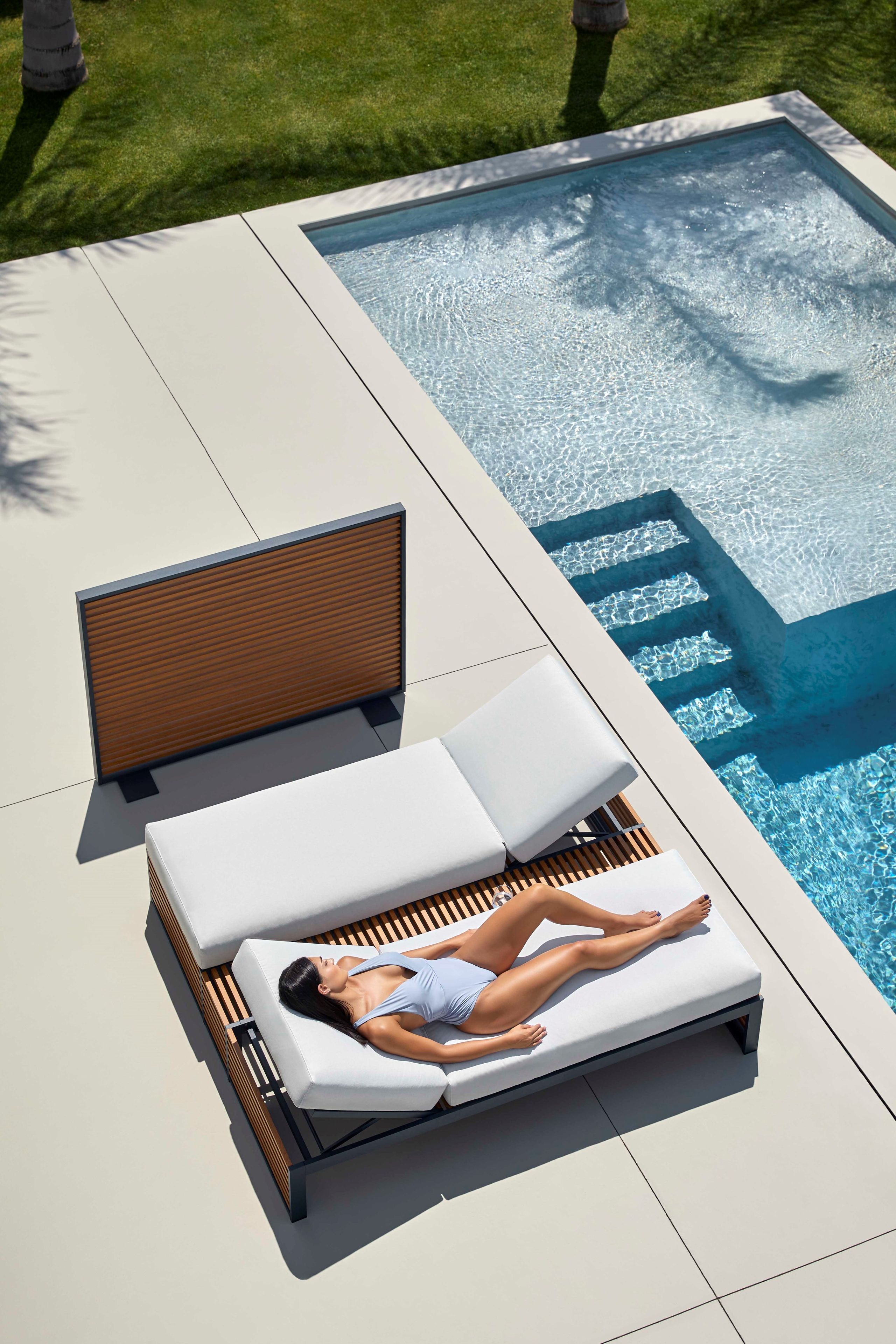 Садовая кровать с откидной спинкой из тикового дерева GANDIABLASCO DNA ARCH-00004547 - Вид №12