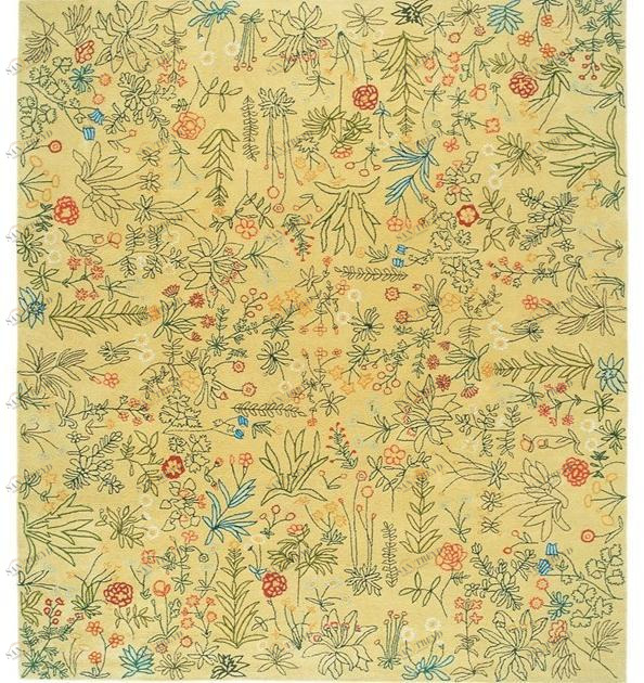 Driade Квадратный шерстяной коврик с цветами sun-id-1495156