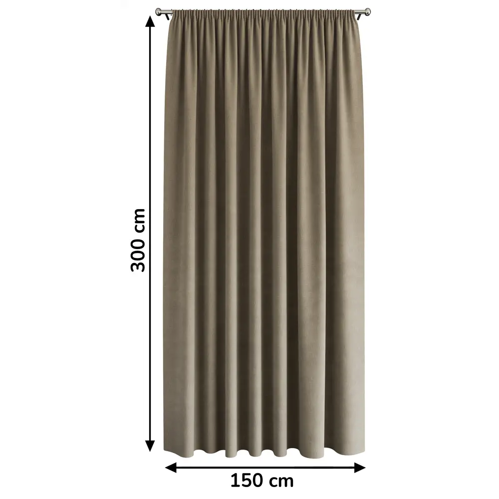 KREAFORTA Sawan - штора бежевая с эффектом блэкаут 150x300 см 89431714 STLM-1581401 - Вид №2