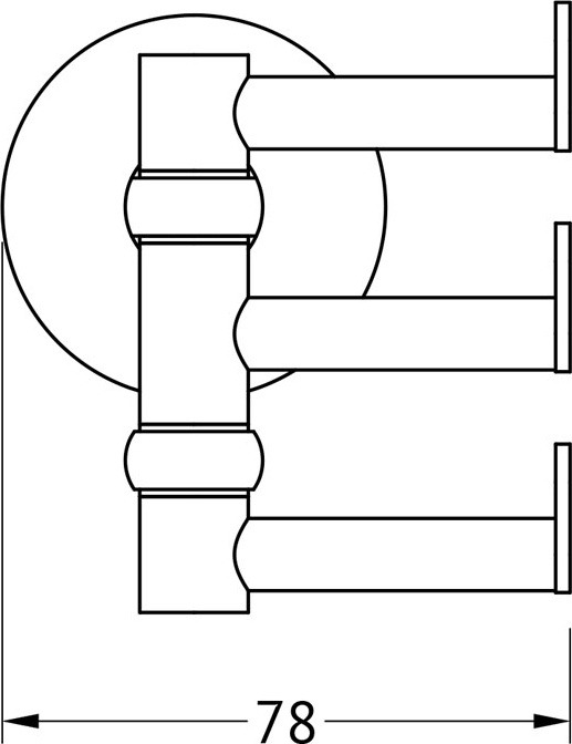 HAR 010 Крючок поворотный тройной ARTWELLE Harmonie - Вид №1