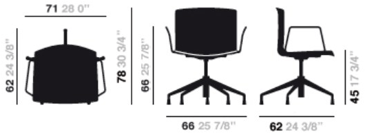 arper 5-спицевый стул с подлокотниками Catifa 53 sun-id-1463281 - Вид №3