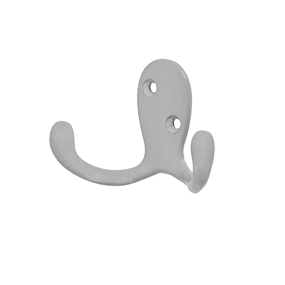 Крючок двухрожковый Модерн LK0202WH, металл, цвет белый LAMPLANDIA STLM-2201304