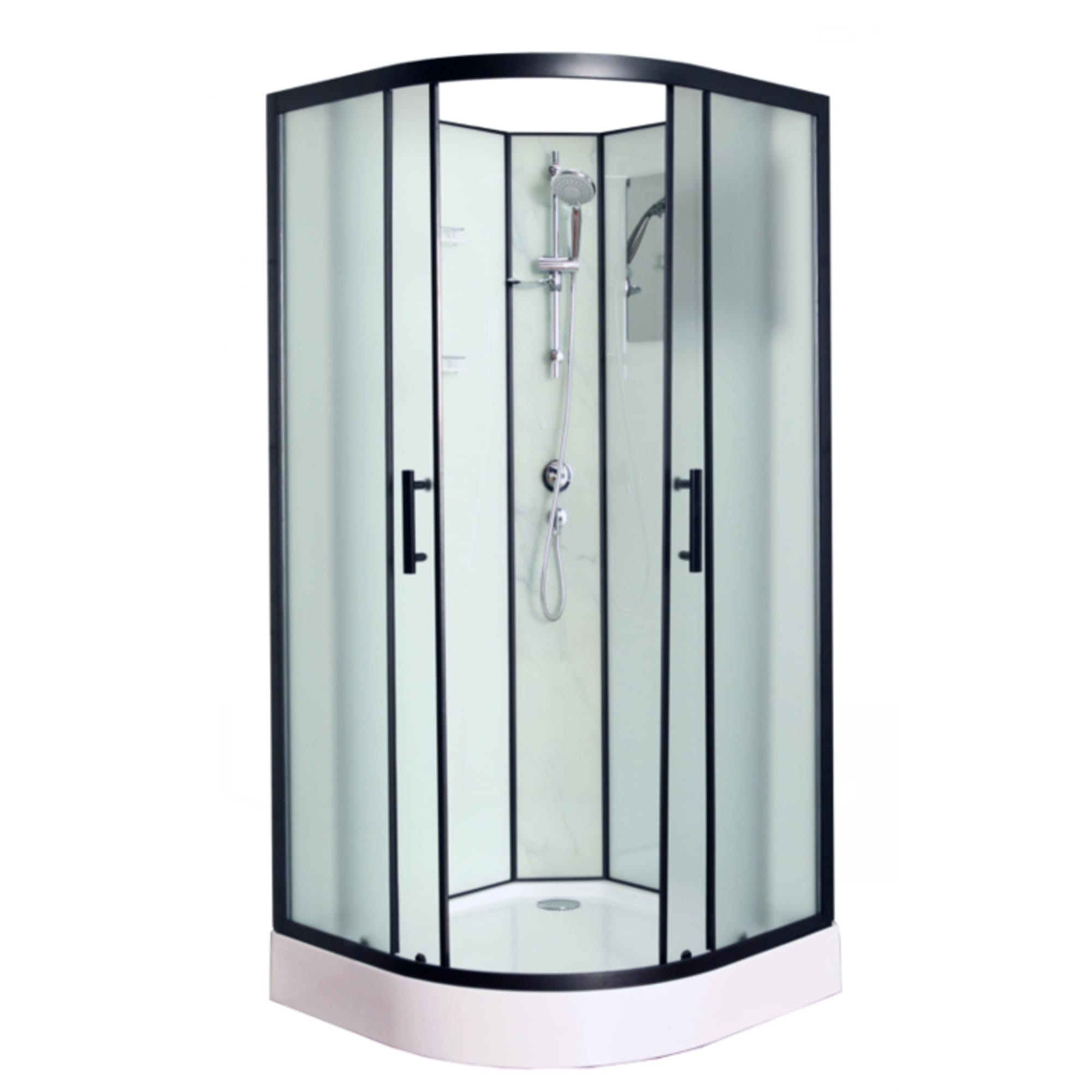 82493796 Душевая кабина Marble White 90x90 см низкий поддон Santreyd 