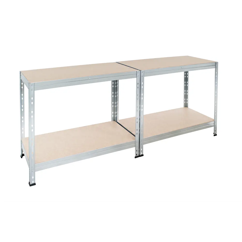 Стеллаж AR Shelving Rivet 4 полки 40x180x100 см нагрузка на полку до 200 кг металл оцинкованный цвет серебро 89096682 STLM-2175749  - Вид №4