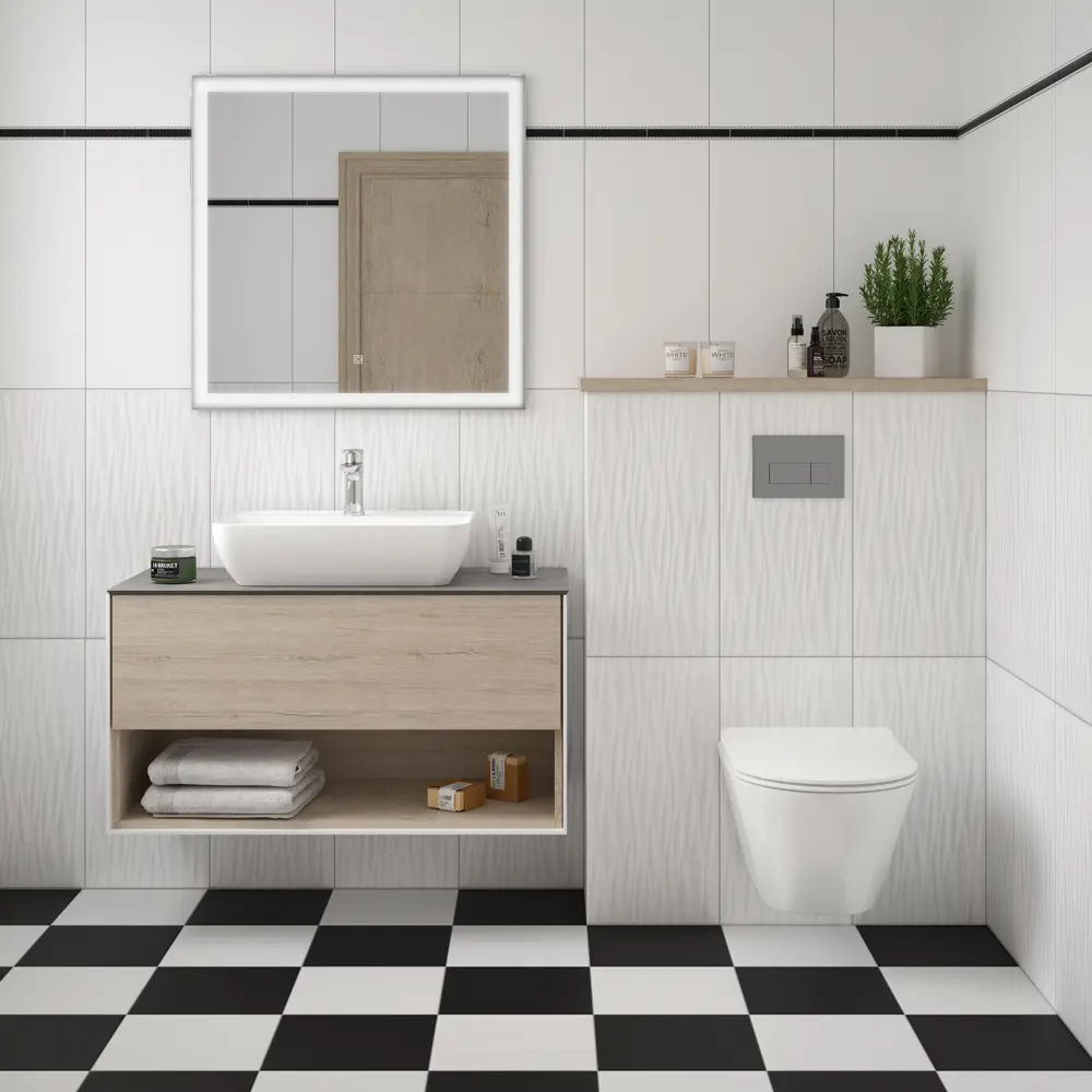 Керамическая плитка Kerama Marazzi Полюс 30x60 см - белая матовая для стен 89014503 STLM-1483917 - Вид №5