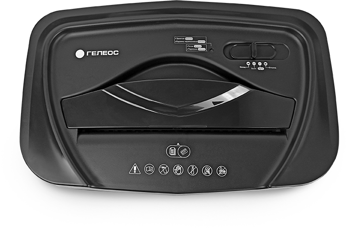 УМ22-4 Уничтожитель документов , din p-4 (4 ур-нь секр.), фрагмент 4х35мм, 14 лист (70г/м2), cd/пл.карты/скрепки/скобы, 22 литра Гелеос Santreyd  - Вид №2