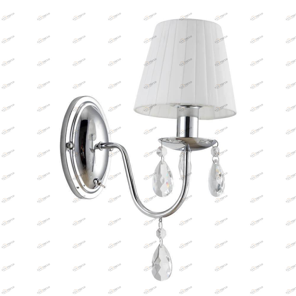 Бра металлическое с абажуром белое Arte Lamp A9123AP-1CC ARTE LAMP 9123 00-3928937 Белый;серебро 
