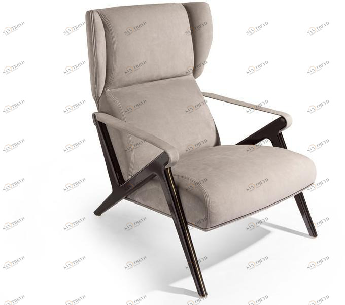 Visionnaire Кресло Bergere из нубука с подлокотниками с подголовником sun-id-1356433