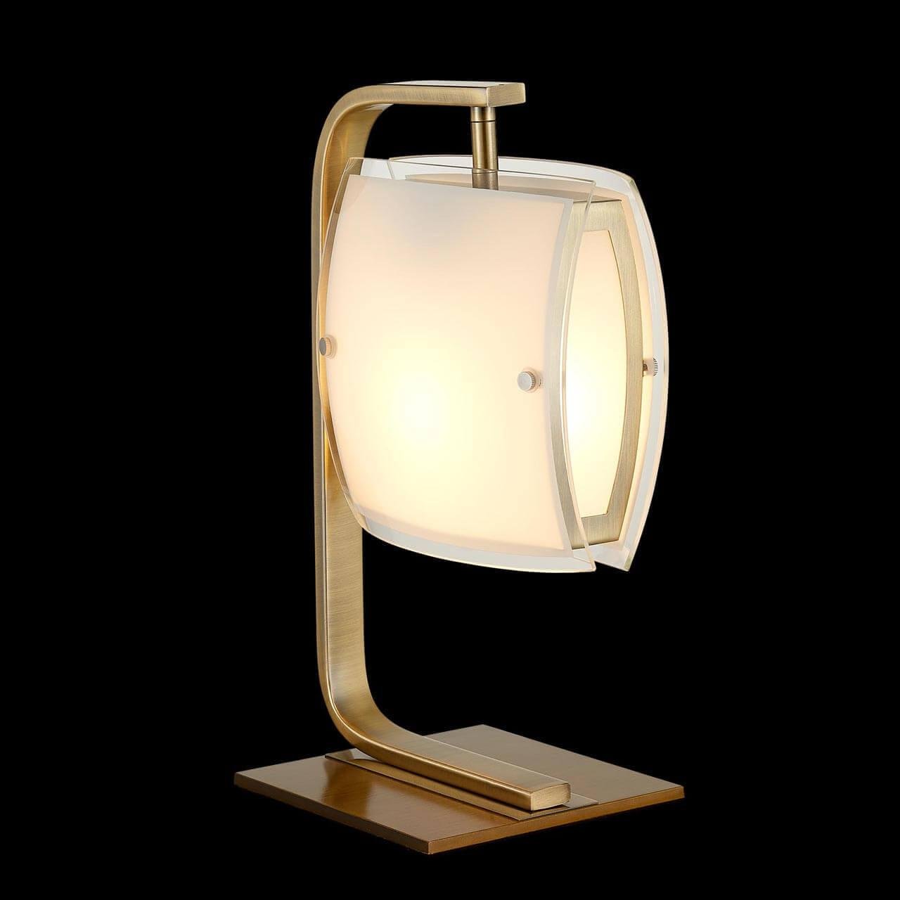 Настольная лампа бронза с квадратным плафоном "Берген" CL161813 CITILUX КЛАССИЧЕСКИЕ 00-3834652 Белый;бронза  - Вид №1