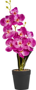 86858384 Искусственное растение Орхидея в горшке ø12 ПВХ цвет фиолетовый STLM-0072106 Santreyd