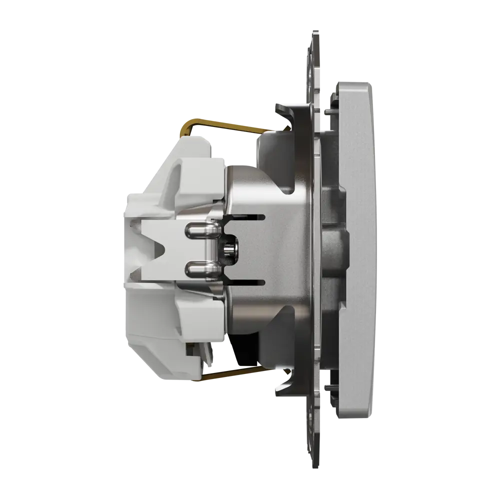 Розетка встраиваемая Systeme Electric Sedna Design с заземлением со шторками цвет алюминий 84826876 STLM-2018473 - Вид №3