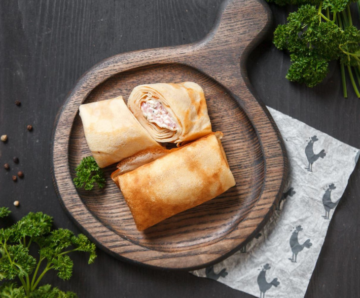 5794 Блины с ветчиной из индейки и сыром Вкусляндия 