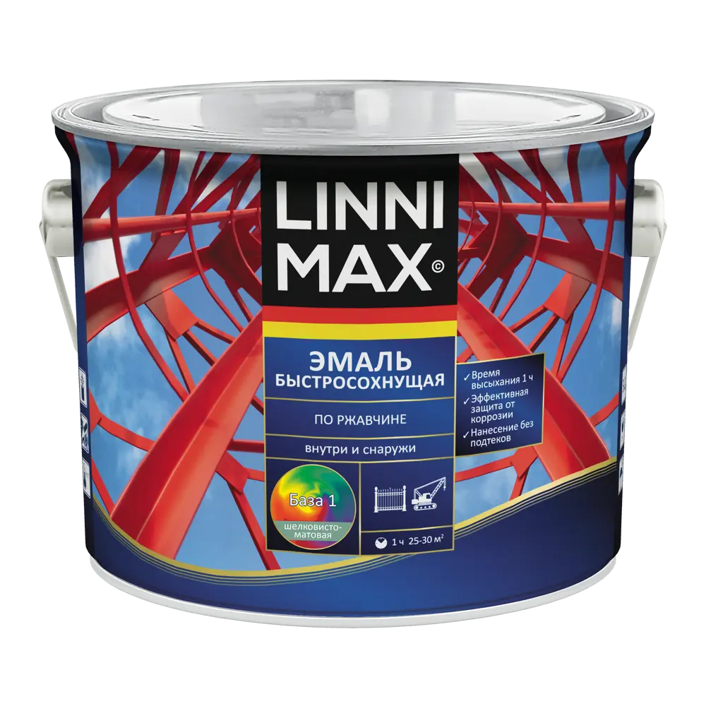 Грунт-эмаль по ржавчине LINNIMAX белая база 2.5 л 89379716 STLM-1381166