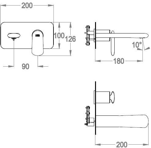 Fir Italia Смеситель для умывальника настенный с тарелкой Dynamica 88 8810108 - Вид №3
