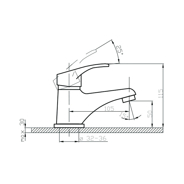 35-04 Young  Смеситель для умывальника  ARGO kran 3504young - Вид №1