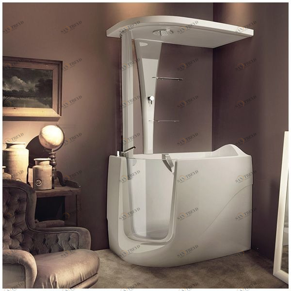 Ванна с кабиной GRUPPO TREESSE GEN-X STD-V3317|B3311-DX белая угловая сидячая с дверью правосторонняя STDV3317B3311DX