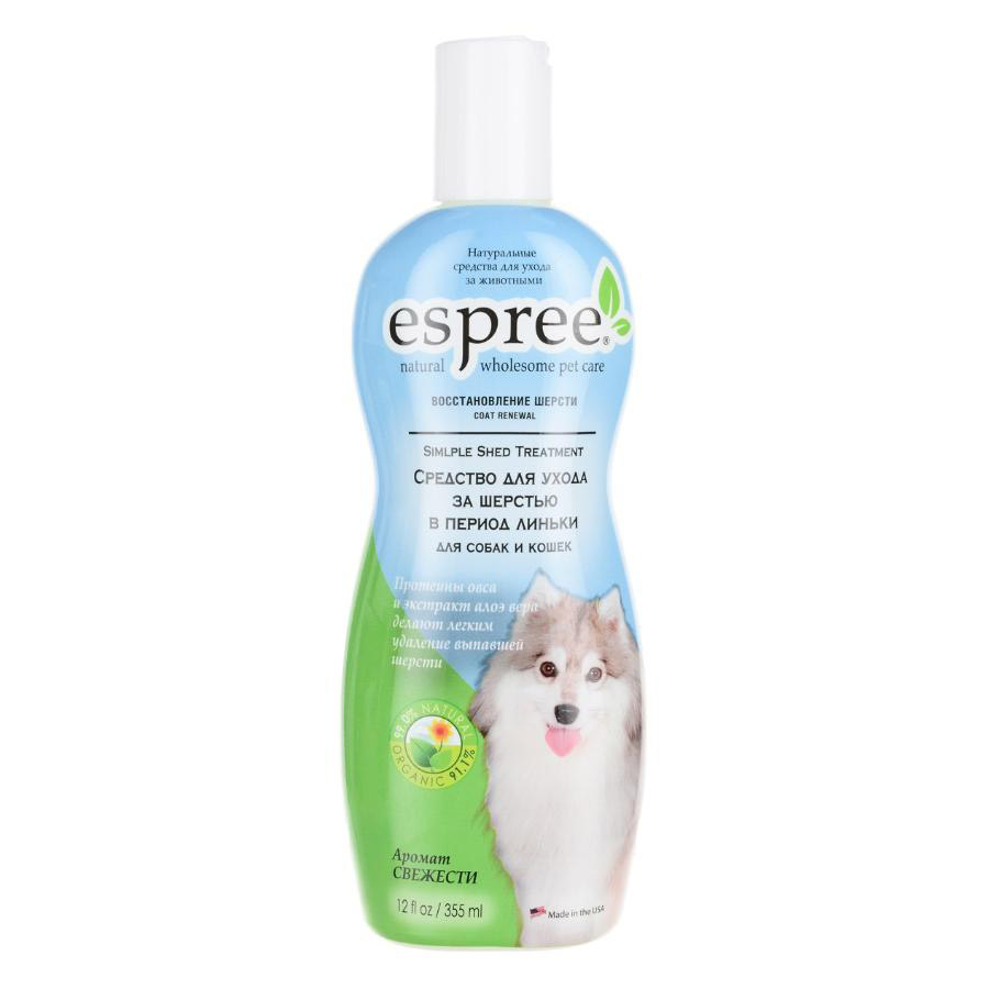 ПР0009610 Шампунь для собак и кошек CR Simple Shed для ухода за шерстью в период линьки 355 мл ESPREE 